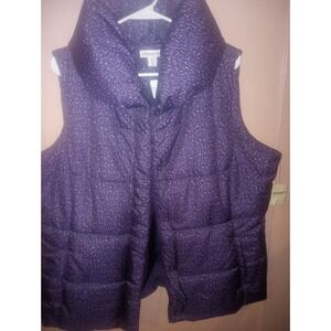 Coldwater Creek 1x Puffer Vest Solar‎ Print Purple
